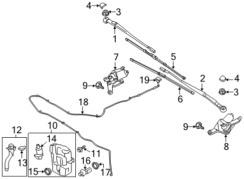 2013 Ford Escape Wiper & Washer Components Diagram 2 - Thumbnail