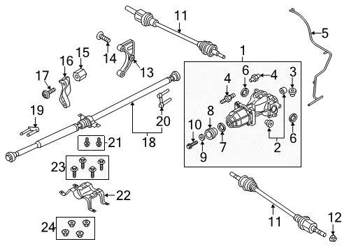 2016 Lincoln MKX Drive Shaft Assembly Diagram for F2GZ-4R602-F