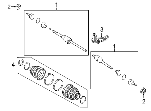 2009 Ford Flex Drive Axles - Front Diagram