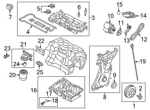 2014 Ford Edge Engine Parts & Mounts, Timing, Lubrication System Diagram 4 - Thumbnail