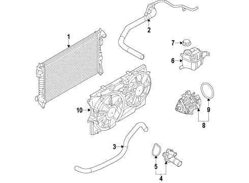 2015 Ford Special Service Police Sedan Cooling System, Radiator, Water Pump, Cooling Fan Diagram 2 - Thumbnail