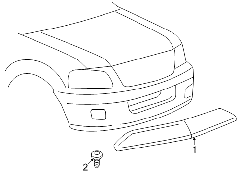 2007 Lincoln Navigator Exterior Trim - Hood Diagram