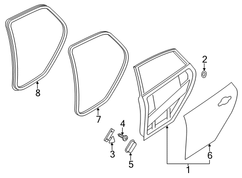 2012 Ford Focus Rear Door, Body Diagram 2 - Thumbnail