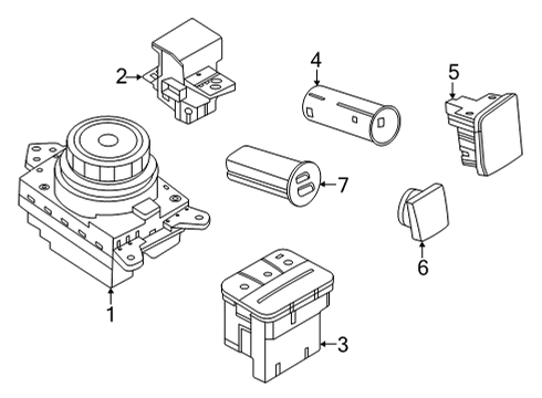 2023 Ford Maverick Electrical Components - Console Diagram