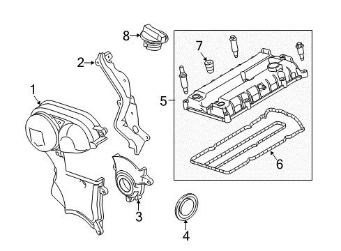 2013 Ford Fiesta Valve & Timing Covers Diagram