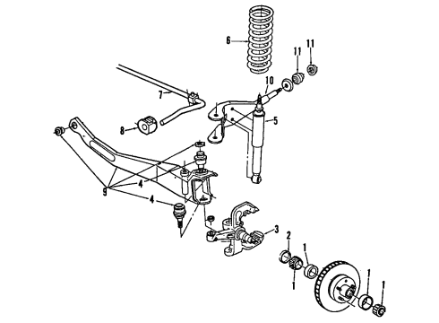 1995 Ford Ranger Front Suspension Components, Stabilizer Bar Diagram 4 - Thumbnail