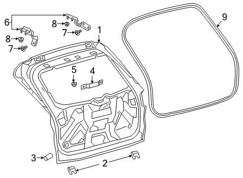 2021 Ford Escape Gate & Hardware Diagram