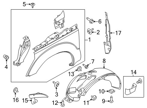 2013 Ford F-350 Super Duty Fender & Components Diagram 1 - Thumbnail