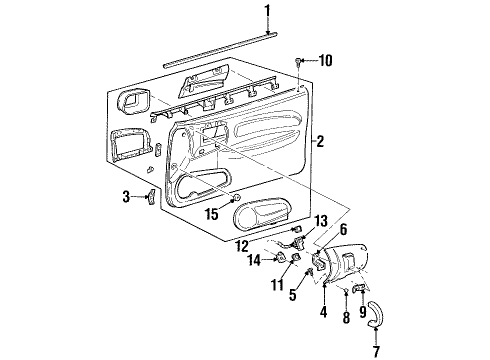 2001 Ford Escort Run Assembly - Glass Diagram for F8CZ-6321456-AA