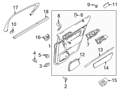 2016 Lincoln MKS Rear Door Diagram 3 - Thumbnail