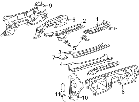 2010 Lincoln Navigator Panel Assembly - Cowl Side Diagram for 7L1Z-7802039-A