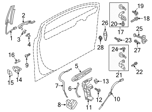 2016 Lincoln MKZ Rod - Door Latch To Cylinder Diagram for DP5Z-5422135-A