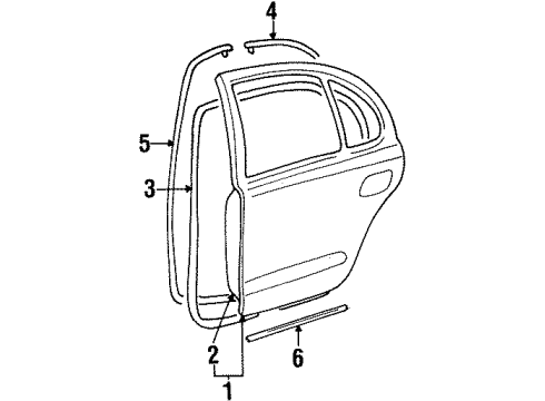 1998 Lincoln Continental Weatherstrip Diagram for F6OZ54253A10AAE