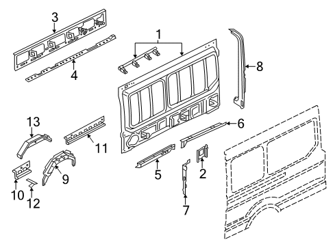 2019 Ford Transit-150 Inner Structure - Side Panel Diagram 6 - Thumbnail