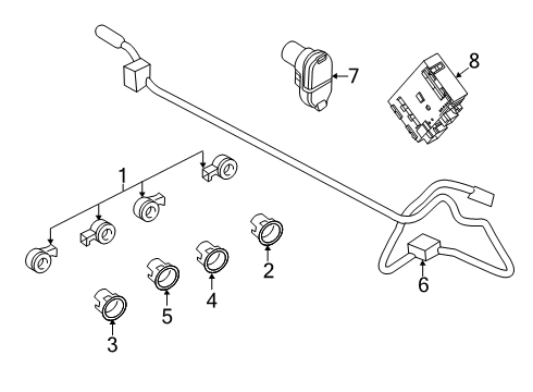 2023 Ford Ranger Electrical Components - Rear Bumper Diagram