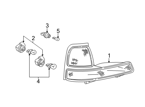 2000 Ford Ranger Parking Light - Without Bulb Diagram for XL5Z-13201-AA