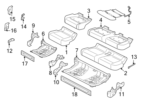 2022 Ford F-150 Lightning Rear Seat Components Diagram 3 - Thumbnail