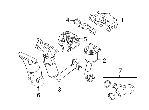 2009 Ford Fusion Catalytic Converter Assembly Diagram for 8E5Z-5G232-E