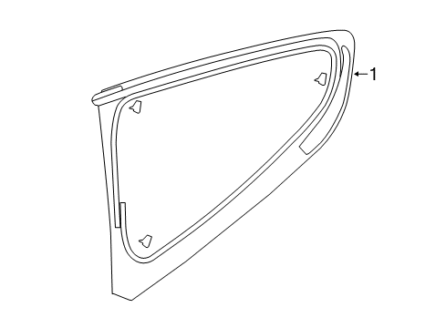 2015 Ford Mustang Glass - Quarter Window Diagram for FR3Z-6329711-B