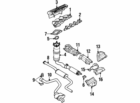 2000 Mercury Cougar Shield - Exhaust Manifold Heat Diagram for XS4Z-9A462-AA