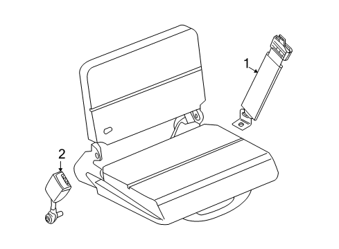 2008 Ford Ranger Rear Seat Belt-Less Buckle Diagram for 6L5Z-13611B68-DA