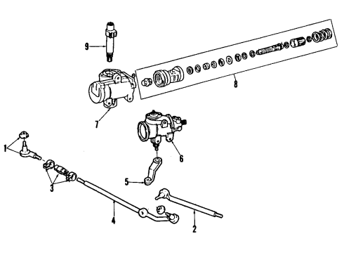 1991 Ford F-150 P/S Pump & Hoses, Steering Gear & Linkage Diagram 2 - Thumbnail