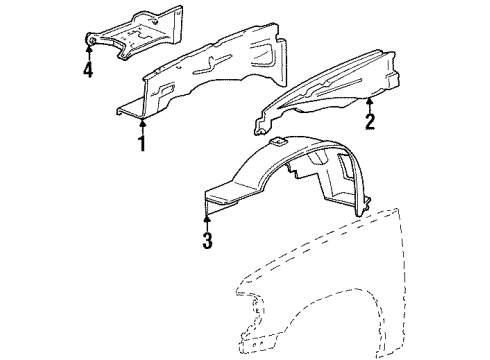 2000 Mercury Mountaineer Structural Components & Rails Diagram