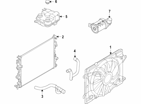 2023 Lincoln Corsair Cooling System, Radiator, Water Pump, Cooling Fan Diagram 3 - Thumbnail