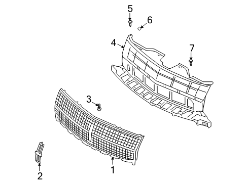 2007 Lincoln MKX Grille & Components Diagram