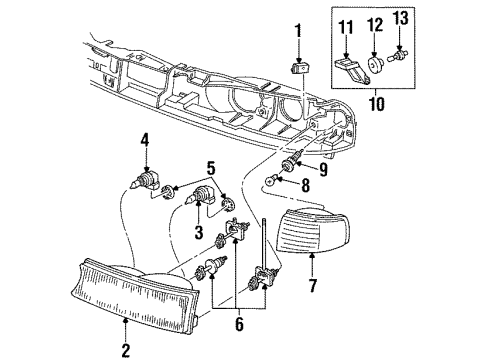 1995 Ford Contour Lamp Assembly - Flasher Diagram for F5RZ-13200-A