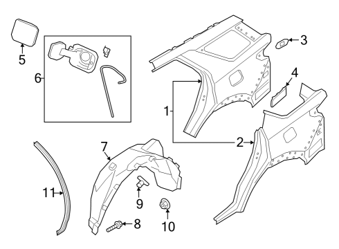 2020 Ford Police Interceptor Utility PANEL - BODY SIDE - REAR Diagram for NB5Z-7827840-A