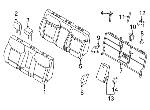 2022 Ford Maverick FRAME AND SPRING - FRONT SEAT Diagram for NZ6Z-60613A38-BA