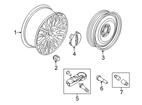 2015 Lincoln MKZ Wheels & Trim Diagram 1 - Thumbnail