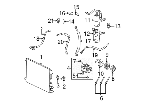 2008 Ford F-350 Super Duty A/C Condenser, Compressor & Lines Diagram 2 - Thumbnail