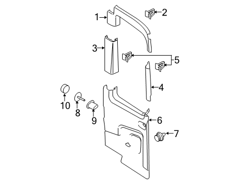 2016 Ford Transit-350 HD Interior Trim - Back Door Diagram 2 - Thumbnail