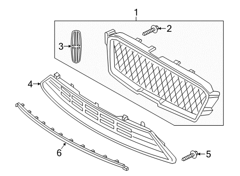 2020 Lincoln MKZ GRILLE ASSY - RADIATOR Diagram for LP5Z-8200-AB