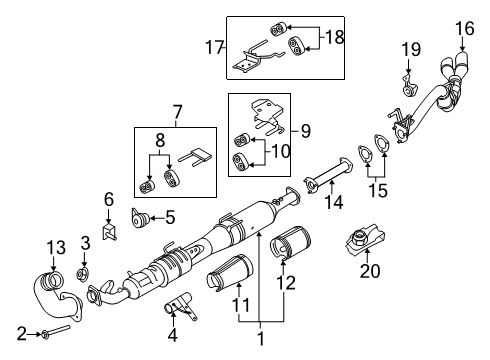 2022 Ford F-350 Super Duty Rear Muffler And Pipe Assembly Diagram for HC3Z-5230-E