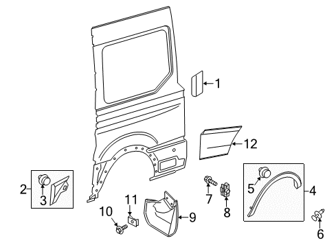 2015 Ford Transit-350 HD Exterior Trim - Side Panel Diagram 8 - Thumbnail