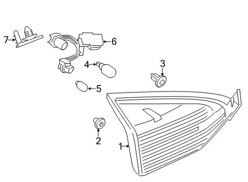 2017 Ford Fiesta Lamp Assembly - Rear, Stop And Flasher Diagram for D2BZ-13404-D