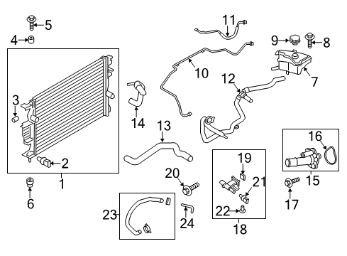 2016 Lincoln MKZ Radiator Assembly Diagram for DG9Z-8005-E