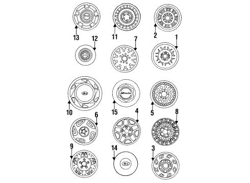 1991 Ford Explorer Wheel Assembly Diagram for E8TZ-1007-B