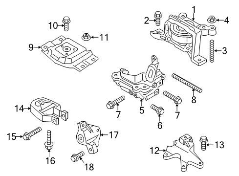 2016 Ford Escape Engine & Trans Mounting Diagram 1 - Thumbnail