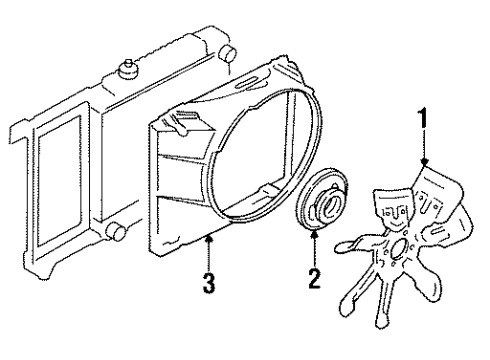 1989 Mercury Cougar Cooling System, Radiator, Water Pump, Cooling Fan Diagram 1 - Thumbnail