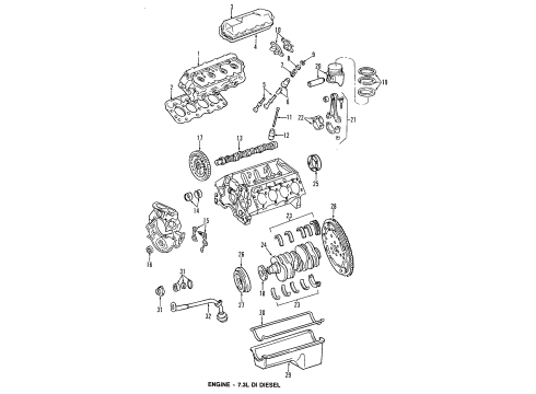 1995 Ford E-350 Econoline Kit - Piston Ring Diagram for F7TZ-6148-AAA