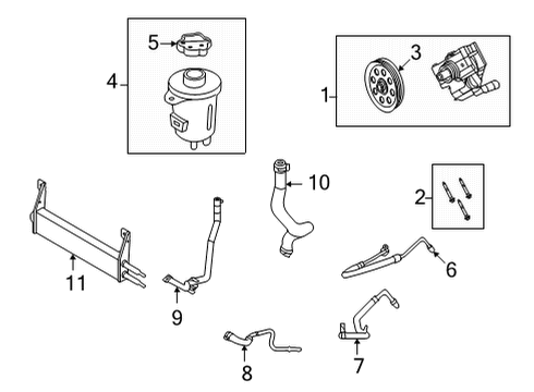 2022 Ford F-350 Super Duty P/S Pump & Hoses, Steering Gear & Linkage Diagram 8 - Thumbnail