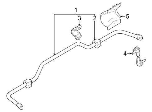 2023 Ford Maverick Rear Suspension, Control Arm, Ride Control, Stabilizer Bar Diagram 1 - Thumbnail