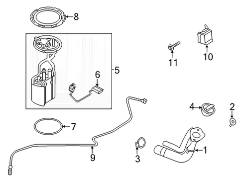 2021 Ford F-350 Super Duty Fuel System Components, Fuel Delivery Diagram 9 - Thumbnail