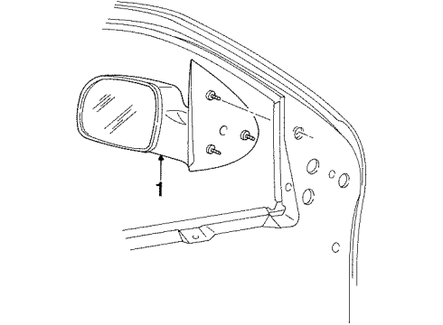 2002 Ford Windstar Mirror Assy - Rear View Outer Diagram for 2F2Z-17683-BA