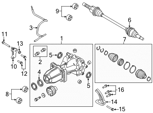 2019 Lincoln MKT Axle Components - Rear Diagram