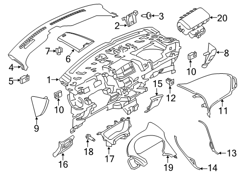 2020 Lincoln Nautilus Cover Assembly Diagram for FA1Z-5804459-AL